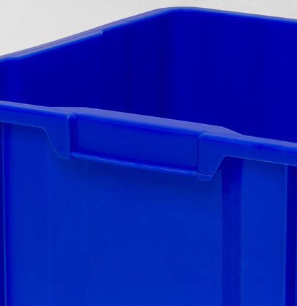 Commercial Industrial Heavy Duty Stackable Open-Front Recycling Bin Box Containers, 12 Gallon, 2 Pack, Blue