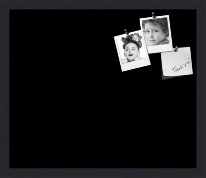 PinPix 20x17 Inch Cork Bulletin Board. This Decorative Framed Pin Board Comes with Solid Black Design and a Satin Black Frame. Ideal for Home Office Decor or Message Board (PinPix-622)