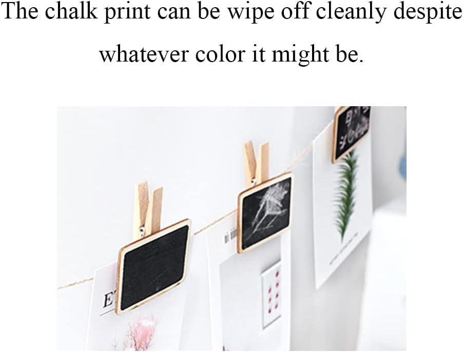 Hahiyo 2.78 x 2 Inch Mini Chalkboard Clip Help Marking Nice Display Easy Writing Quick Switch Reusable Rectangle Wooden Message Board Labels Signs 18 PCS for Party Food Tag Memo Note Organize Pantry