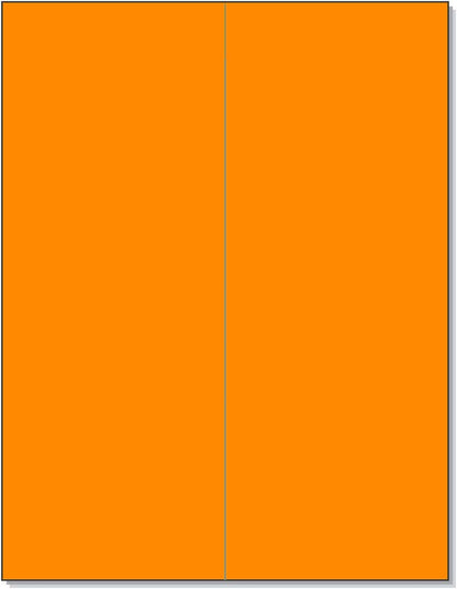 NextDayLabels 8-1/2 x 11" Neon Color High Light Fluorescent Labels for Laser & Inkjet Printer (Orange Fluorescent, 4-1/4" x 11" - 2 Per Page | 50 Labels)