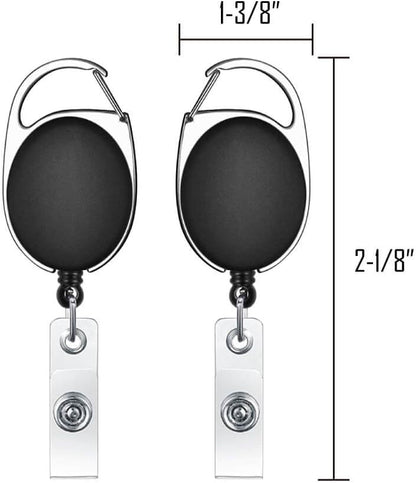 selizo 10pcs Retractable Badge Holders Retractable ID Badge Clips Badge Reels Retractable with Carabiner Reel Clip