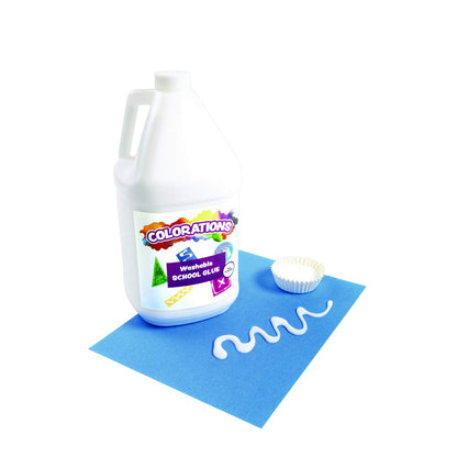 Colorations White School Glue, 1 Gallon, Washable, Non Toxic, Kids Glue, Classroom Supplies, Art Supplies, Crafting, Glue for Children, Collaging, Arts & Crafts (Item # LCWG)