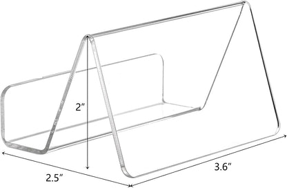 Hedume 12 Pack Business Card Holder for Desk, Office Acrylic Business Card Table Top Display Holders, Clear Name Card Holder Stand, Capacity: 50 Cards