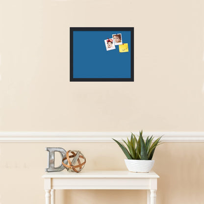PinPix 17x14 Inch Cork Bulletin Board. This Decorative Framed Pin Board Comes with Navy Pastel Design and a Satin Black Frame. Ideal for Home Office Decor or Message Board (PinPix-1811)