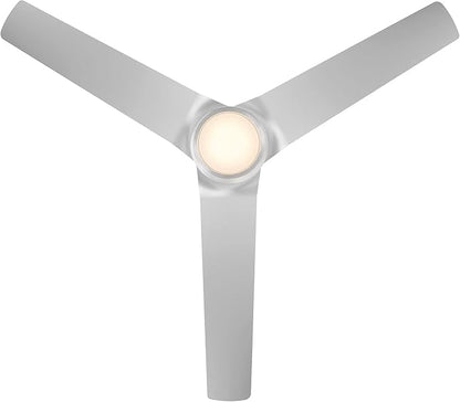 Mocha Indoor/Outdoor 3-Blade Smart Compatible Ceiling Fan 54in Brushed Aluminum with 3000K LED Light Kit and Remote Control with Wall Cradle. Works with iOS/Android, Alexa, and Google Assistant.