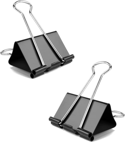 Small Binder Clips, 48 Pack, 3/4 Inch, Standard 19mm, Black, Capacity 0.31 Inch, Mini Paper Clips, Fold Clamp, Office and School Supplies