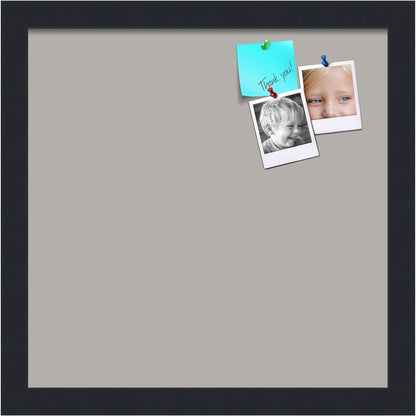 PinPix 13x13 Inch Cork Bulletin Board. This Decorative Framed Pin Board Comes with Dark Stone Design and a Satin Black Frame. Ideal for Home Office Decor or Message Board (PinPix-1808)