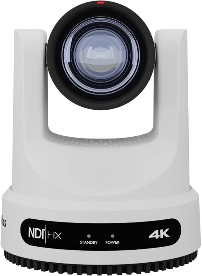 PTZOptics Move 4K SDI/HDMI/USB/IP PTZ Camera with 12x Optical Zoom (White) (PT12X-4K-WH-G3) + Lens Cleaning Kit + HDMI Cable + Ethernet Cable + Color Wire Ties