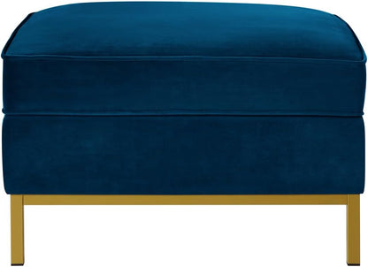 24KF Large Square Couch Ottoman, Velvet Ottoman with Padded Cushion, Large Foot Rest for Living Room - Navy