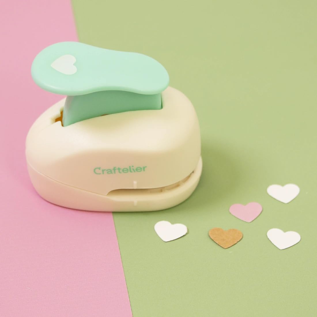 Craftelier - 3/8 Inch Heart Hole Punch with Lever Press | Hole Puncher for Paper Crafts | Heart Punch for Scrapbooking, DIY Cards & Journals | Hole Puncher for Paper & Cardstock.