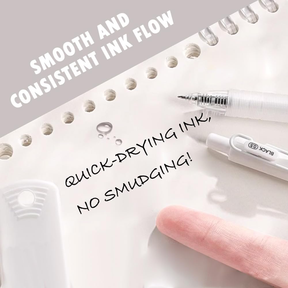 HVOMO Stationery Set,1 large-capacity pencil case,5 quick-drying pens,50 waterproof stickers,2 sticky note pads(200 sheets),1 set of 10-color index labels (200 sheets),Student stationery gift(Pink)