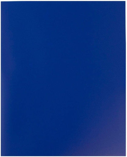 JAM PAPER Plastic 2 Pocket POP Folders - Durable School Folders - Blue - Bulk 144/Box