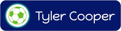 Name Bubbles - Custom Small Rectangle Name Labels for Kids (64 Labels) - Personalized Waterproof Name Stickers for Daycare, Lunch Boxes, Water Bottles, Shoes, School Supplies, & Camp (Soccerball)