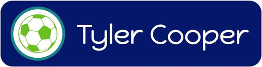 Name Bubbles - Custom Small Rectangle Name Labels for Kids (64 Labels) - Personalized Waterproof Name Stickers for Daycare, Lunch Boxes, Water Bottles, Shoes, School Supplies, & Camp (Soccerball)