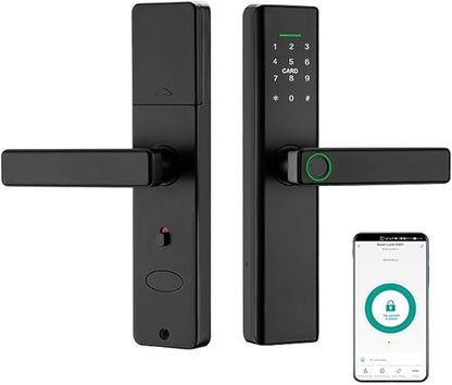 Smart Lock Fingerprint Door Lock with Touch Screen Password Electronic Locks, Tuya APP Remote Control Smart Door Lock (P12 with TUYA APP)