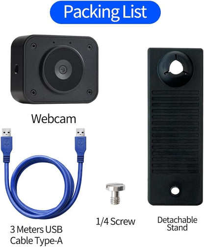MOKOSE 4K Webcam for PC, Computer Camera with Microphone & Detachable Stand, 1/2.3" Sensor, Autofocus, Plug&Play, USB Streaming Camera for Gaming, Video Calling