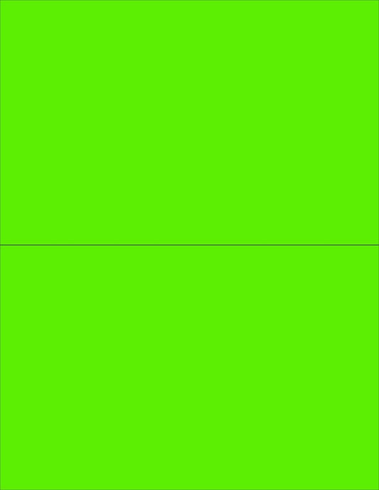 NextDayLabels 8-1/2 x 11" Neon Color High Light Fluorescent Labels for Laser & Inkjet Printer (Green Fluorescent, 8-1/2" x 5-1/2" - 2 Per Page | 50 Labels)