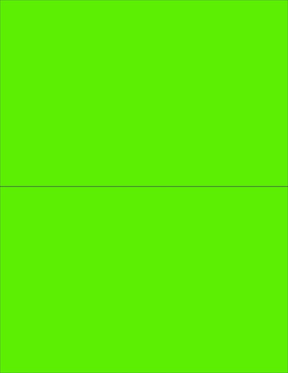 NextDayLabels - 8-1/2 x 11 Neon Color High Light Fluorescent Labels for Laser & Inkjet Printer (Green Fluorescent, 8-1/2" x 5-1/2" - 2 Per Page | 200 Labels)