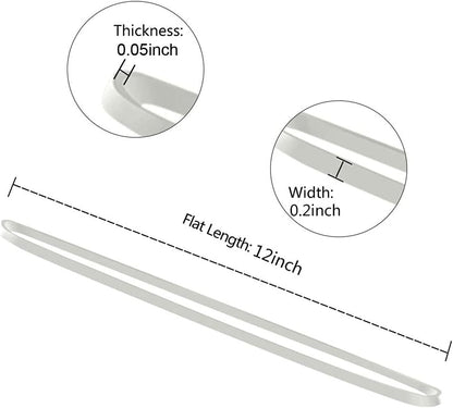 AMUU Rubber Bands 12inch Large 35 Pieces Rubber Bands Fits 8-33 Gallon Trash Cans File folders Elastic Bands for Office Supplies Home White rubber band Trash Cans