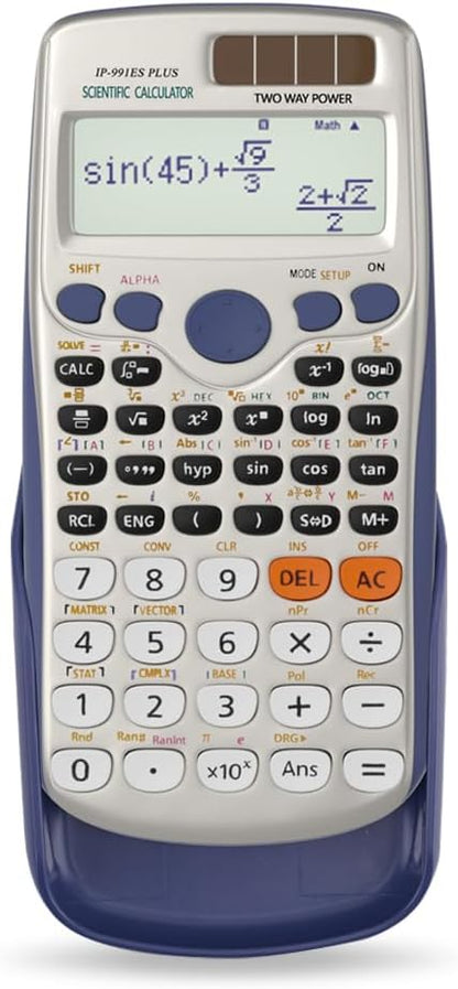 Scientific Calculators, Solar Scientific Calculator Large Screen 417 Function, Calculators Very Suitable for High School and College Students Calculus Algebra and Other Math Textbooks (Solar)