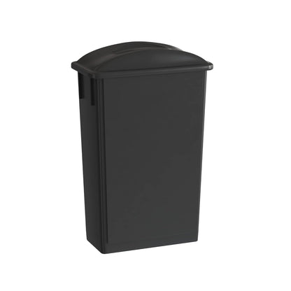 23 Gallon Black Slim Jim Trash Can with Flat Lid with Handle