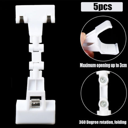 5pcs Sign Clips Clip Holder Sign Holder Clip Paper Holder for Table Top Clip On Sign for Paper Holder Computer Monitor Handy Artist Supplies Holder(5pcs White)