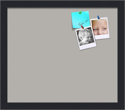 PinPix 15x13 Inch Cork Bulletin Board. This Decorative Framed Pin Board Comes with Dark Stone Design and a Satin Black Frame. Ideal for Home Office Decor or Message Board (PinPix-1808)