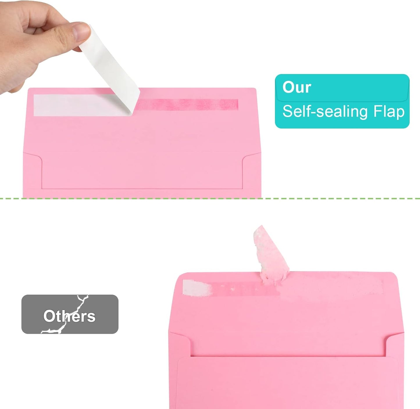 70 Packs of Invitation Envelopes, A2 Envelopes Pink, Postcard Envelopes, Envelopes for 4.5x5.5 Cards, Envelopes for Invitations, Envelopes Self Seal for Photos RSVP, Greeting Cards