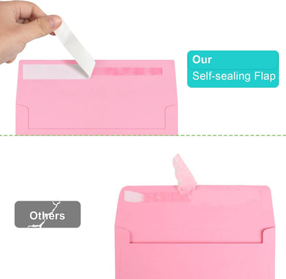 70 Packs of Invitation Envelopes, A2 Envelopes Pink, Postcard Envelopes, Envelopes for 4.5x5.5 Cards, Envelopes for Invitations, Envelopes Self Seal for Photos RSVP, Greeting Cards