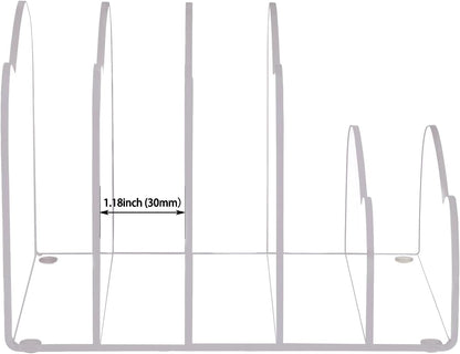 Suwimut Acrylic File Holder 5 Sections, 8.5 x 6.8 x 4.7 Inch Upright File Organizer for Desk, Clear Desktop Folder Holder Mail Letter Sorter for Home Office School Envelope Bill Filling Paper Document