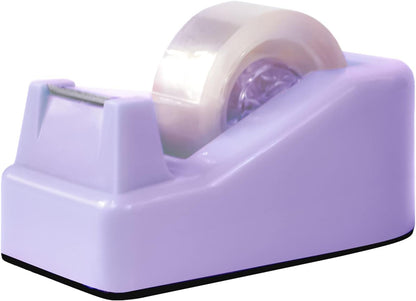 1Pcs Desktop Tape Dispenser Adhesive Roll Holder with Weighted Nonskid Base, Purple (Tape not Included)