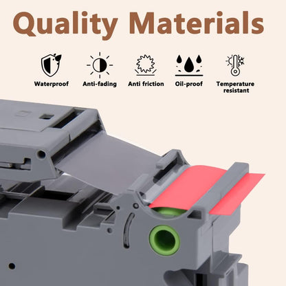 Hehua 24mm 0.94 Black on Red Laminated Tape Compatible for Brother P-Touch TZe-451 TZe451 TZ-451 TZ451 Label Maker Tape for Ptouch PT D600 D610 P710BT, 1'' x 26.2ft, 3 Pack