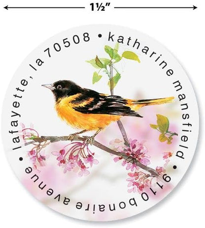 Colorful Images Spring Birds Return Address Mailing Labels, Personalize with Name & Addresses, Set of 144 Self Adhesive, Easy Peel Flat Label Sheets, 1-½" Across, 3 Designs