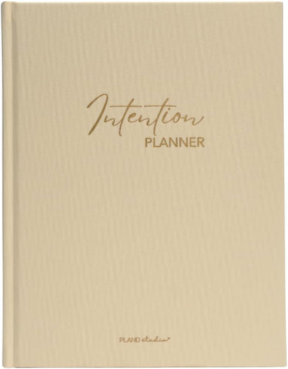 Pland Studio 90-Day Planner Journal – Undated Daily Goal Organizer in Alabaster Linen | Gratitude Journal, Habit Tracker, Vision Board, and Reflection Pages for Mindful Planning