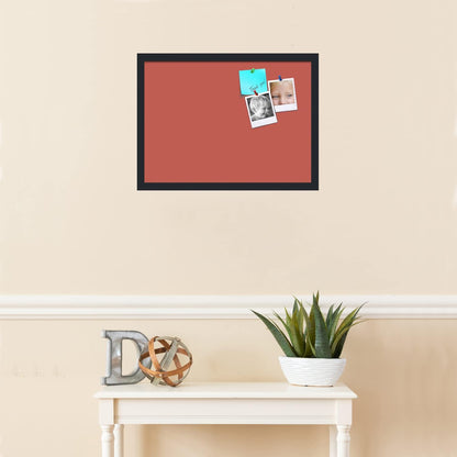 PinPix 22x16 Inch Cork Bulletin Board. This Decorative Framed Pin Board Comes with Crimson Pastel Design and a Satin Black Frame. Ideal for Home Office Decor or Message Board (PinPix-1807)