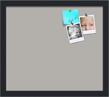 PinPix 16x14 Inch Cork Bulletin Board. This Decorative Framed Pin Board Comes with Dark Stone Design and a Satin Black Frame. Ideal for Home Office Decor or Message Board (PinPix-1808)