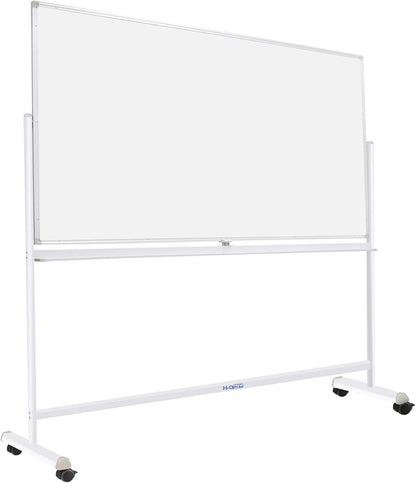 H-Qprobd Mobile Whiteboard 72"x40" Magnetic Dry Erase Board with Stand Double-Sided Rolling Whiteboard for Office, Home & School
