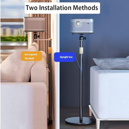 Projector Stand, 360° Swivel, Sofa Against Wall Hidden Stand, Height Adjustable, Mini Ceiling Wall Mount Projector Mount Bracket, Compatible with Home Office Video Vlog DVR Camera