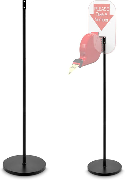 52 Inch Floor Stand for Take a Number System Ticket Dispenser and Sign, Heavy Duty Ticket Dispenser Holder with Round Base Mounting Hardware 4 cm Hole Space for Gag Gift Queue