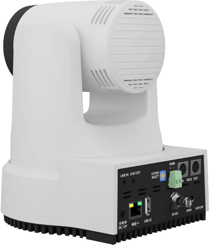 PTZOptics Move 4K SDI/HDMI/USB/IP PTZ Camera with 20x Optical Zoom (White) (PT20X-4K-WH-G3) + Lens Cleaning Kit + HDMI Cable + Ethernet Cable + Color Wire Ties