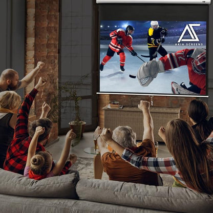 Akia Screens 100 inch Projector Screen Pull Down Manual B 16:10 8K 4K HD 3D Ceiling Wall Mount White Portable Projection Screen Retractable Auto Locking for Indoor Movie Home Theater Office AK-M100X1