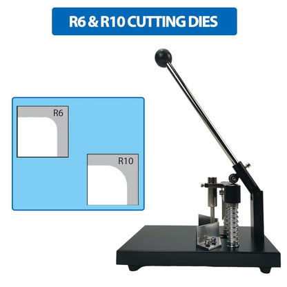 Corner Rounder Paper Punch Cutter,Heavy Duty 30mm/1.2” Thickness Round Corner Punch Commercial Card Cutter with R6mm R10mm Cutting Dies for Office Business
