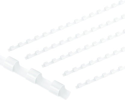 PATIKIL 6mm (1/4") Plastic Binding Combs, 50 Pcs 21 Rings Comb Binding Spines 20 Sheet Capacity Letter Size for Binding Paper Sheets, White