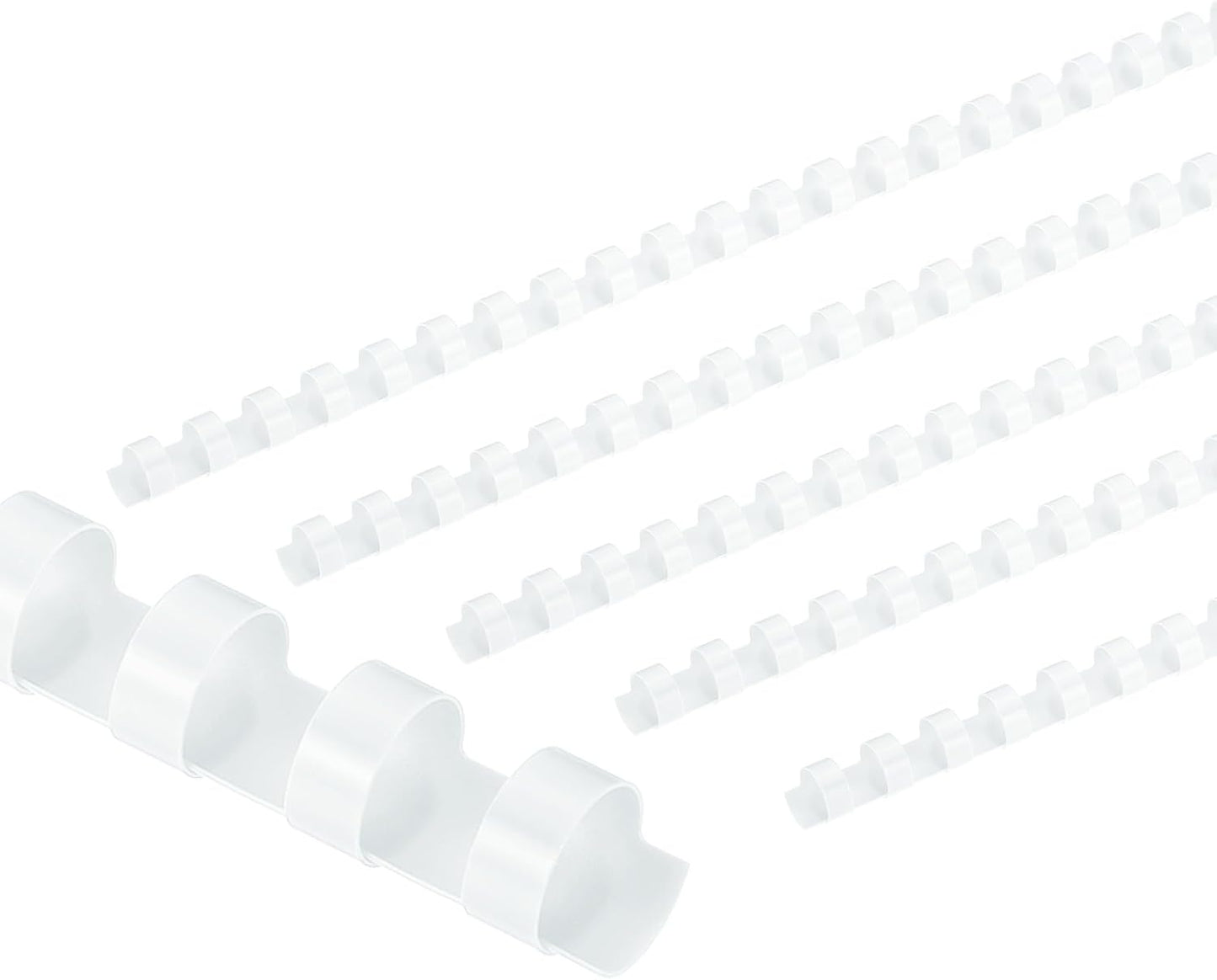 PATIKIL 12mm (1/2") Plastic Binding Combs, 100 Pcs 21 Rings Comb Binding Spines 90 Sheet Capacity Letter Size for Binding Paper Sheets, White