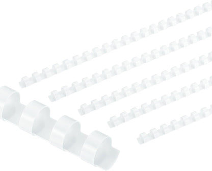 PATIKIL 12mm (1/2") Plastic Binding Combs, 100 Pcs 21 Rings Comb Binding Spines 90 Sheet Capacity Letter Size for Binding Paper Sheets, White