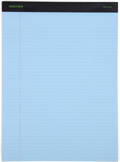 Mintra Office Legal Pads, ((Basic 6pk - (Pastel Version #3), 8.5in x 11in, Narrow Ruled)) - Includes 2 Blue Writing Pads, 2 Pink Writing Pads and 2 Green Writing Pads