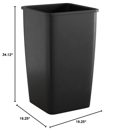 50 Gallon Black Square Commercial Trash Can