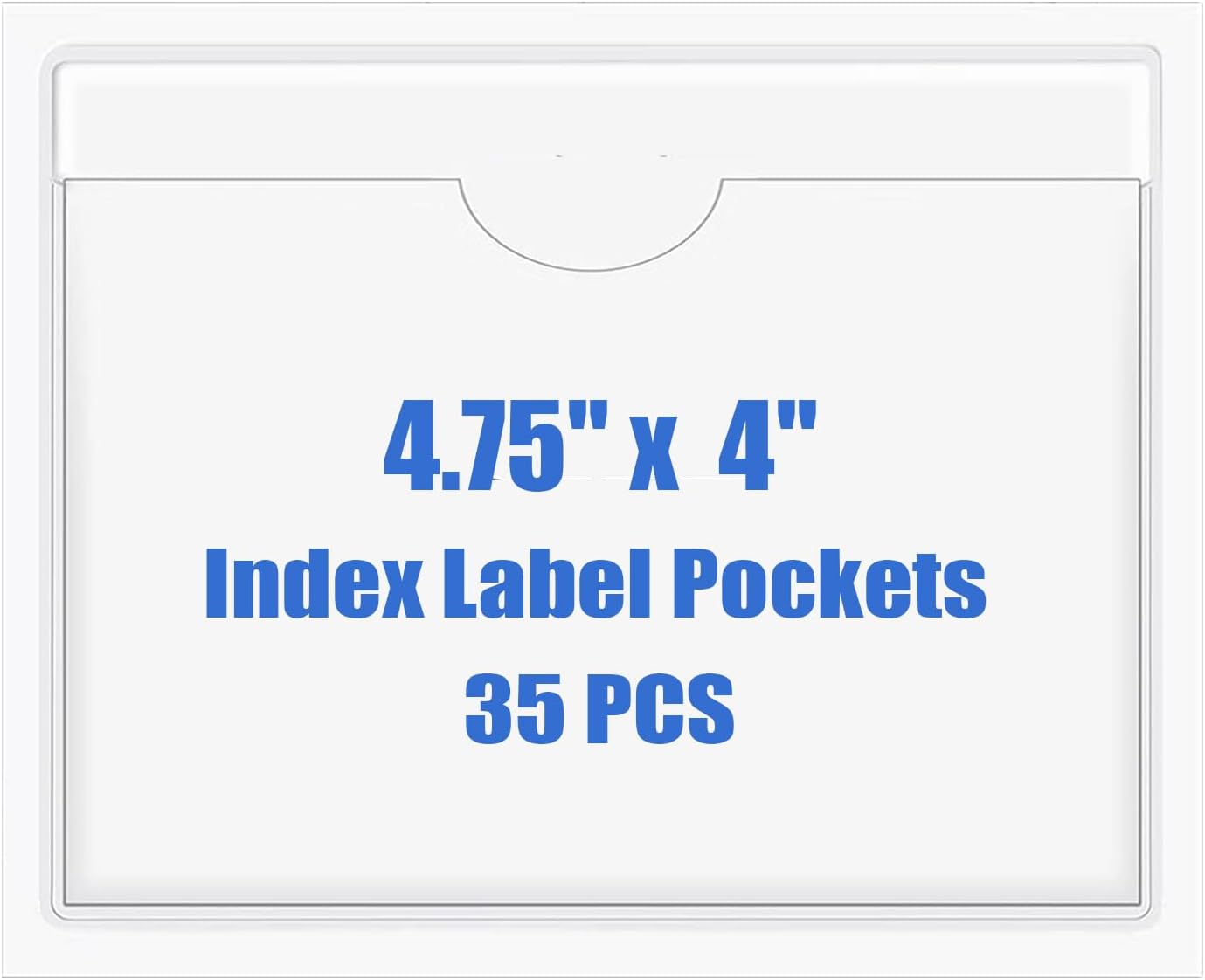 Origin-Joy 35 PCS Self Adhesive Index Card Pockets with Top Open, Clear Plastic Label Holder for Cards of Note, Library and Business, Adhesive Label Pockets & Card Holder (4.75 x 4 inch)