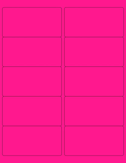 NextDayLabels - 8-1/2 x 11 Neon Color High Light Fluorescent Labels for Laser & Inkjet Printer (Pink Fluorescent, 4 x 2-10 Per Page | 1000 Labels)