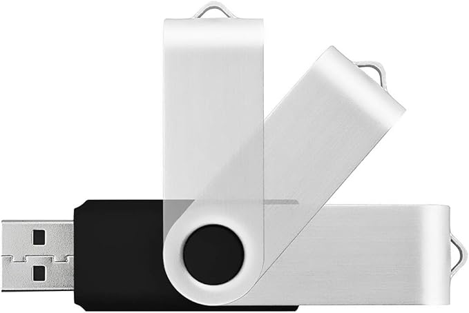 Aiibe 4GB Flash Drive Bulk 4GB USB Flash Drive Thumb Drives 10 Pack USB 2.0 Memory Stick Jump Drive Zip Drives Swivel Keychain Design (Black)